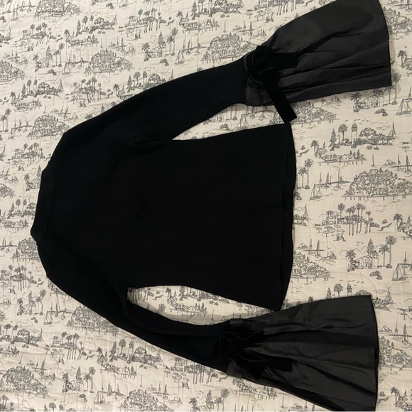 Jonathan Simkhai Black Bell Sleeve Blouse - Picture 3 of 3